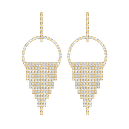 Luminous Frame Yellow Gold Diamond Earrings [yg]