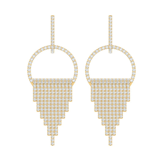 Luminous Frame Yellow Gold Diamond Earrings [yg]