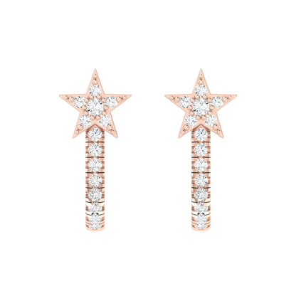 Brilliant Ray Rose Gold Diamond Earrings [rg]