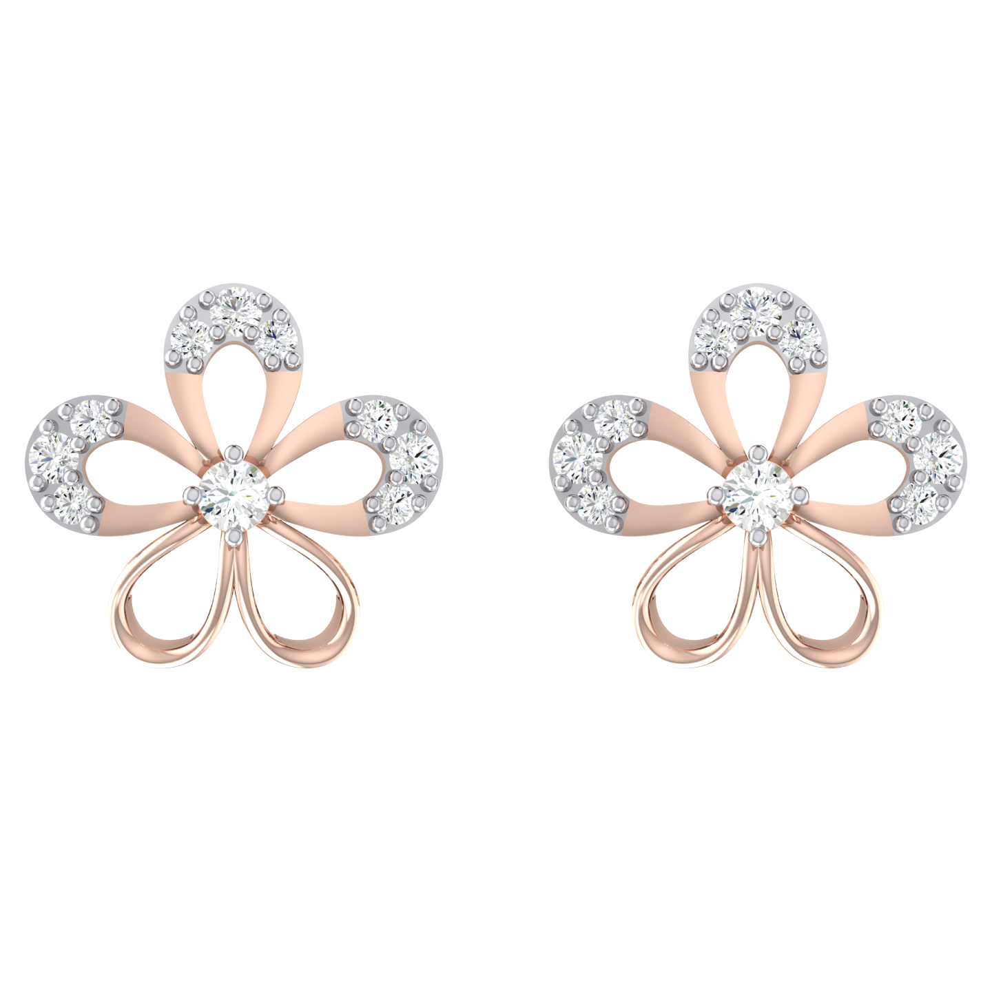 Stellar Studs Rose Gold Diamond Earrings [rg]