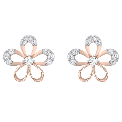 Stellar Studs Rose Gold Diamond Earrings [rg]