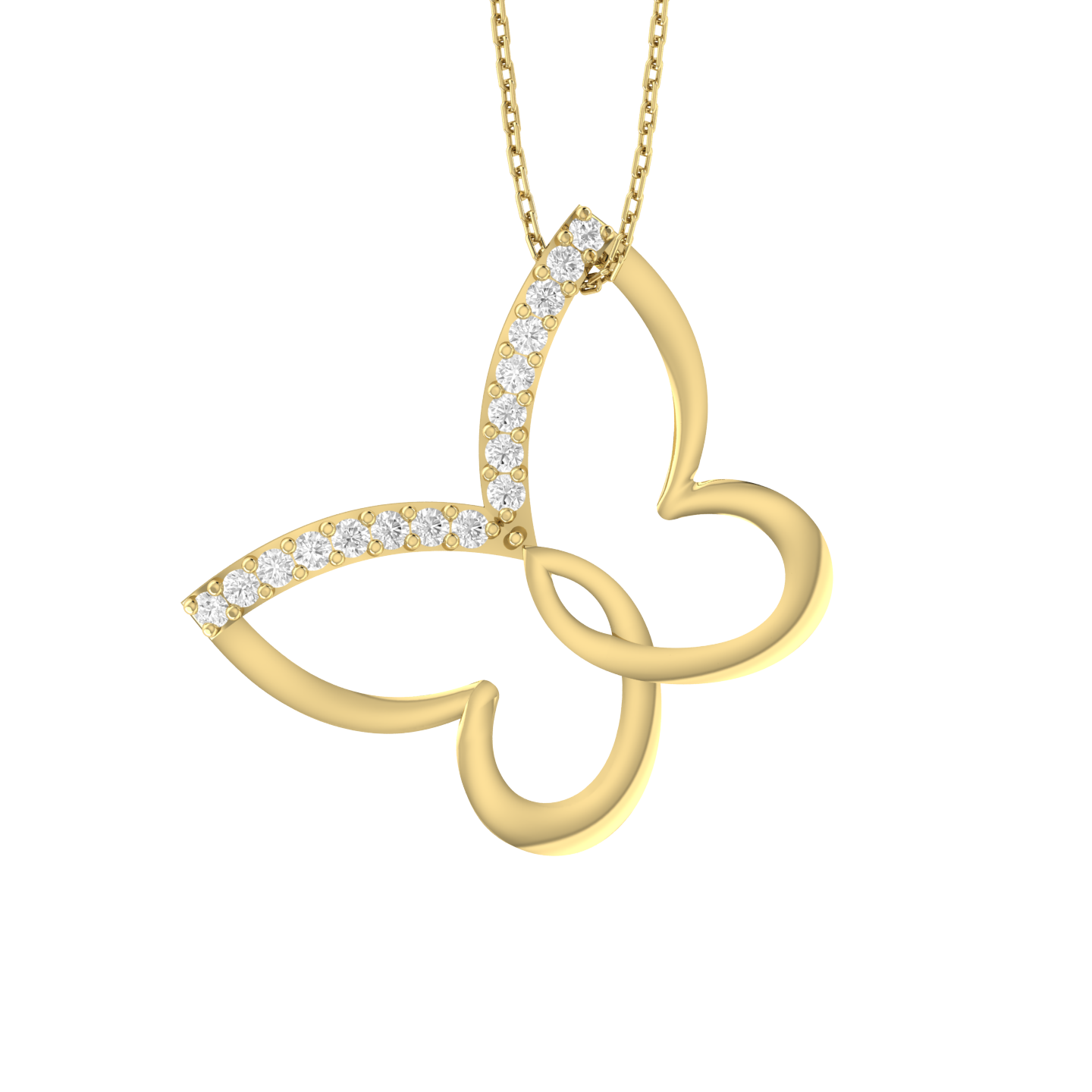 Radiant Monarch Yellow Gold Diamond Pendant [yg]