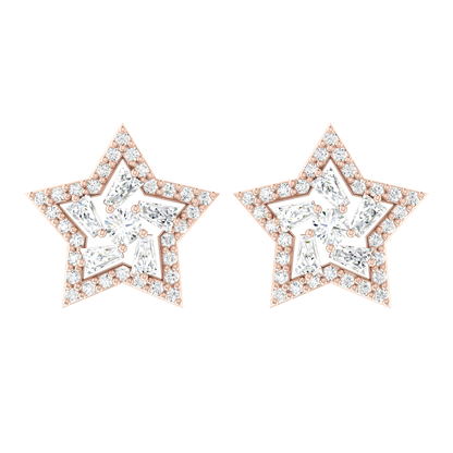Celestial Charm Rose Gold Diamond Earrings [rg]