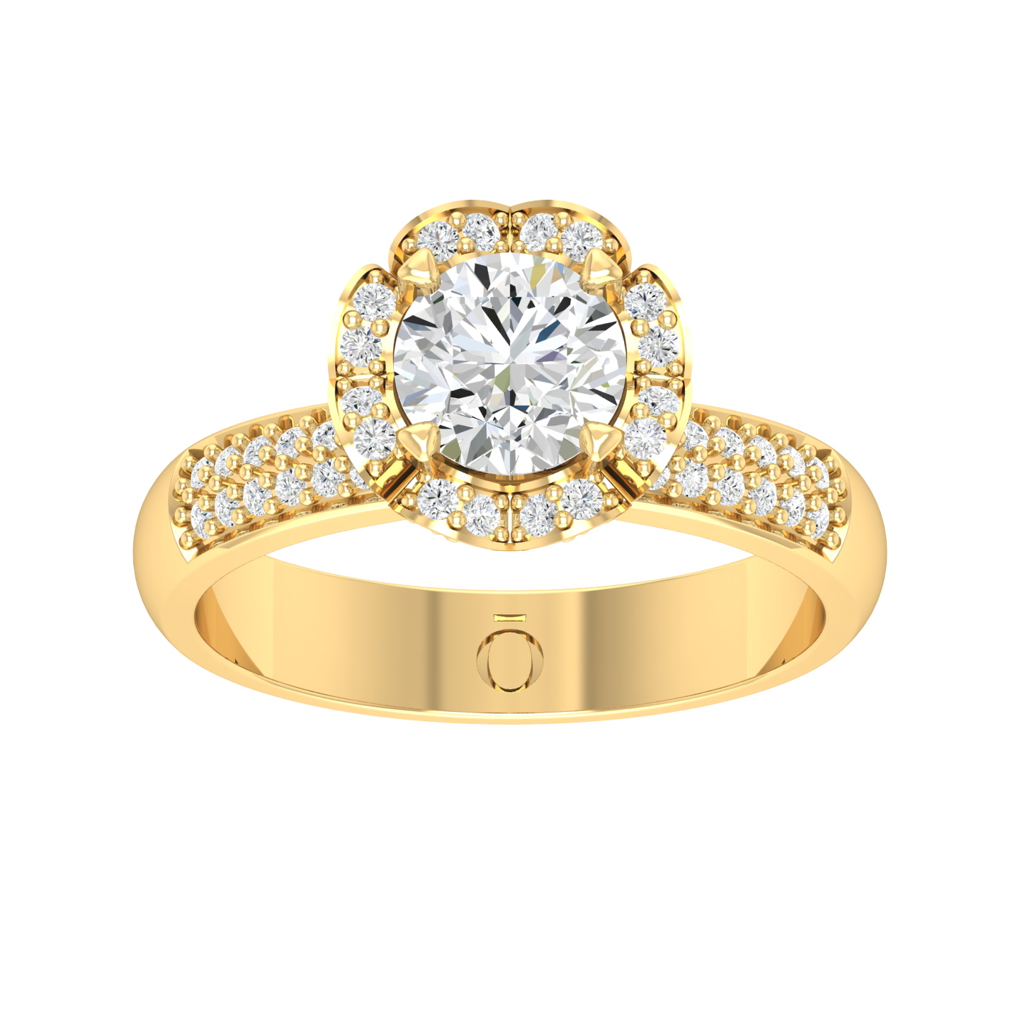 Halo Glow Yellow Gold Diamond Ring [yg]