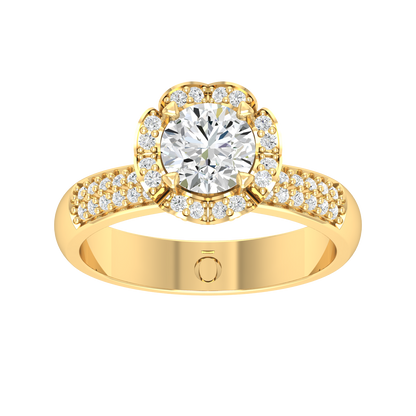 Halo Glow Yellow Gold Diamond Ring [yg]