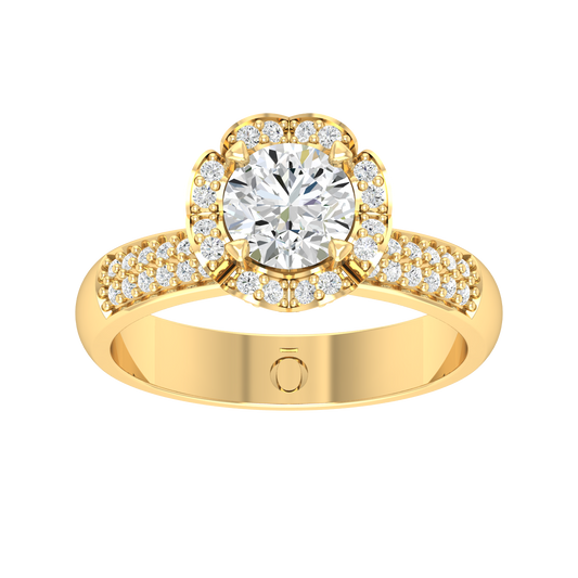 Halo Glow Yellow Gold Diamond Ring [yg]