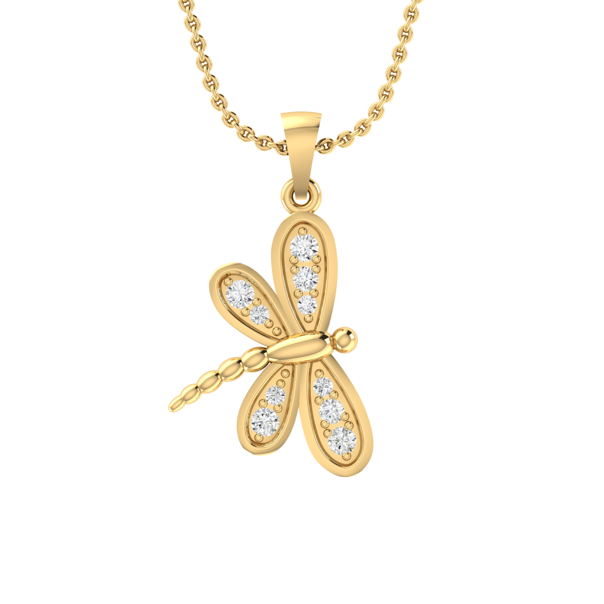 Sparkling Wings Yellow Gold Diamond Pendant [yg]