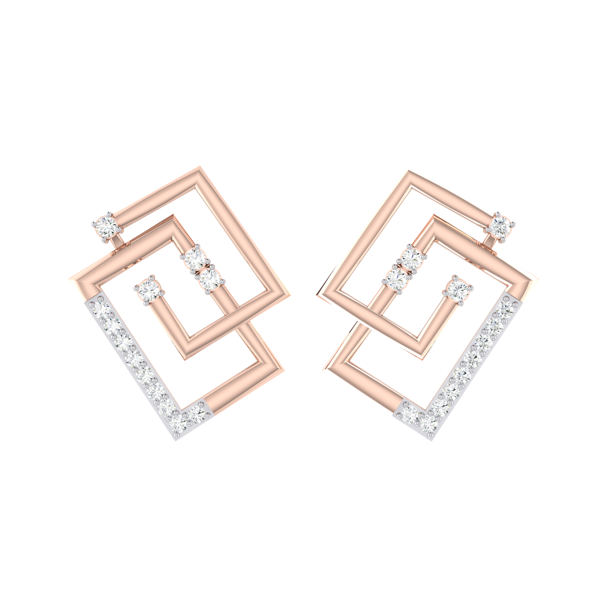 Radiance Drops Rose Gold Diamond Earrings [rg]
