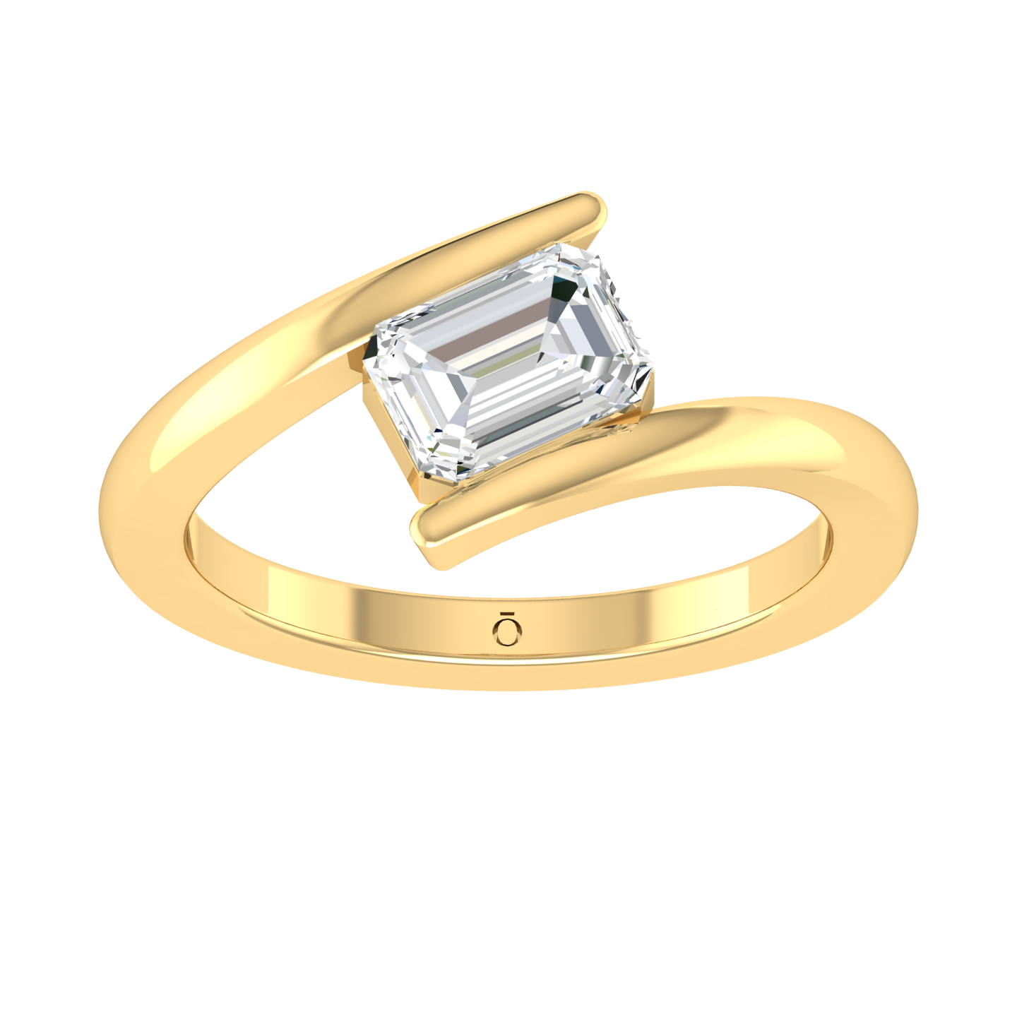 Yellow Gold Lab Grown Diamond Ring - Emerald Grace [yg]
