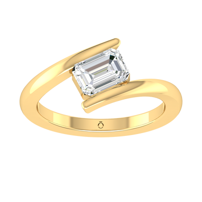 Yellow Gold Lab Grown Diamond Ring - Emerald Grace [yg]