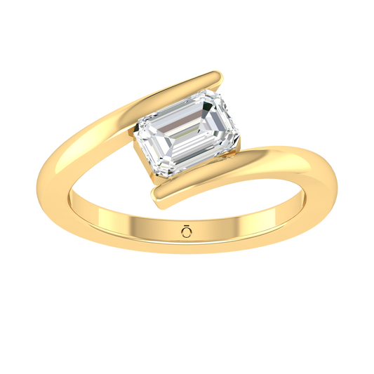 Yellow Gold Lab Grown Diamond Ring - Emerald Grace [yg]