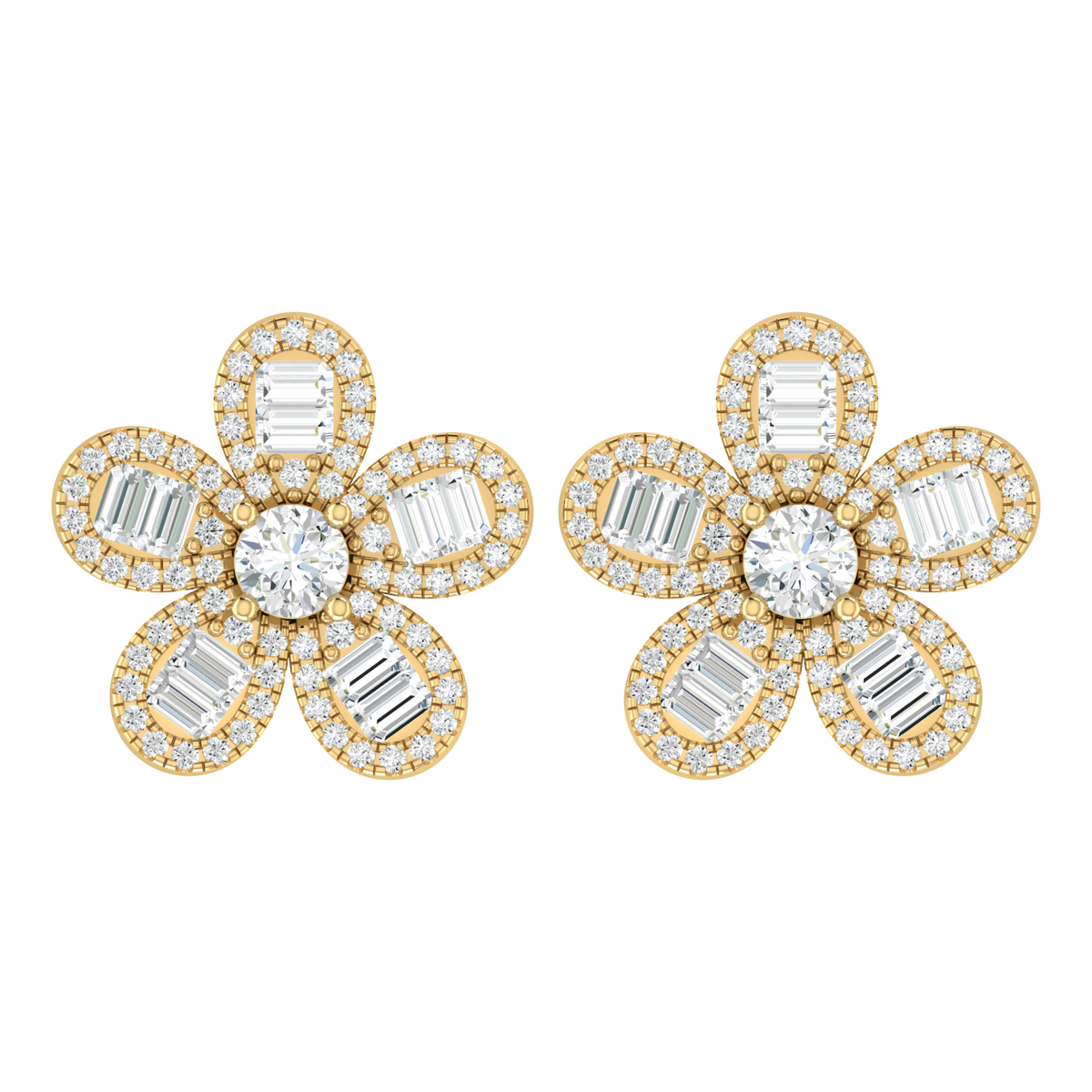 Cascade Spark Yellow Gold Diamond Earrings [yg]