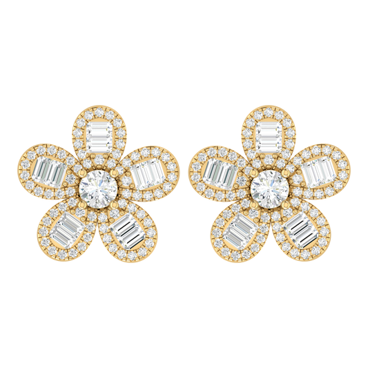 Cascade Spark Yellow Gold Diamond Earrings [yg]