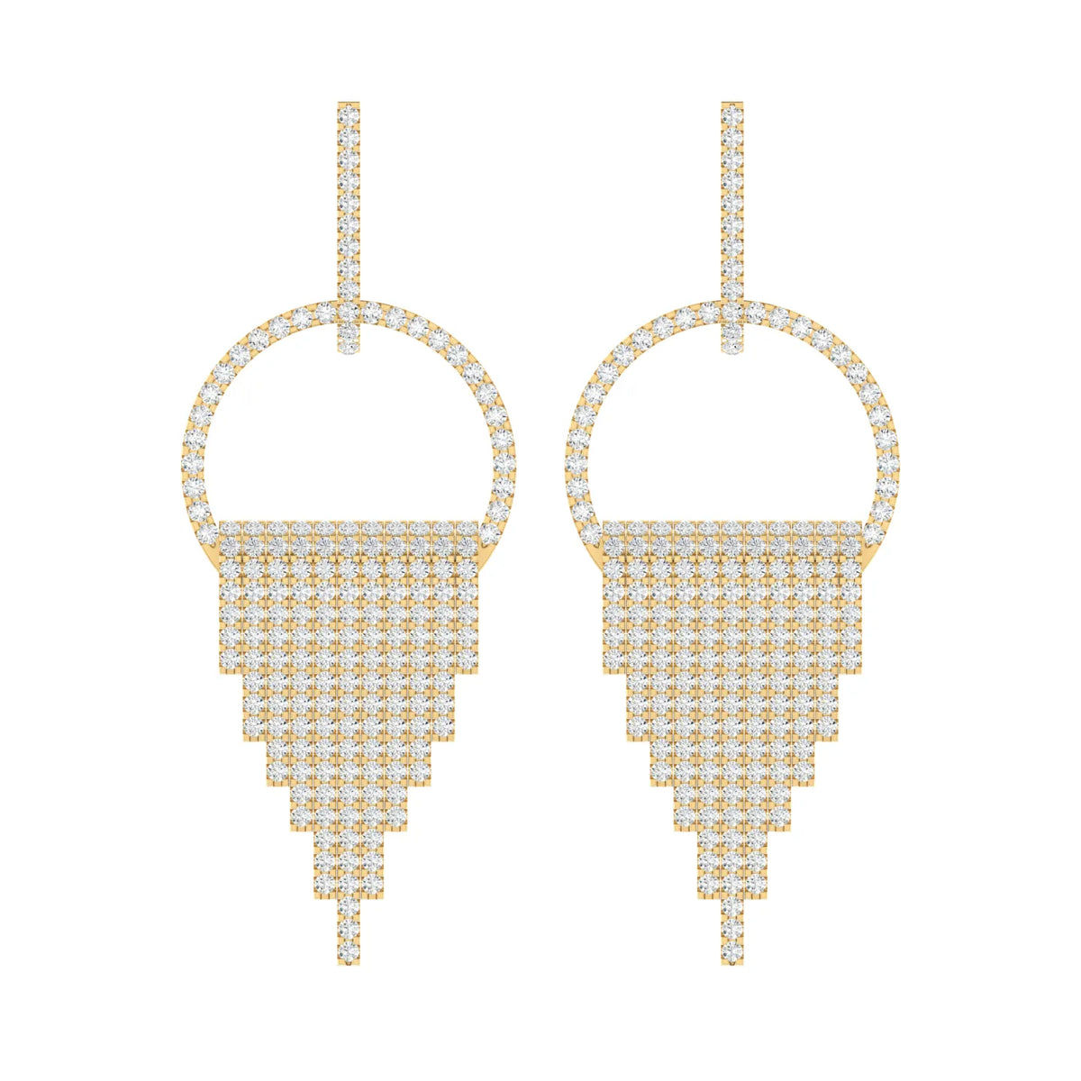 Luminous Frame Yellow Gold Diamond Earrings [yg]