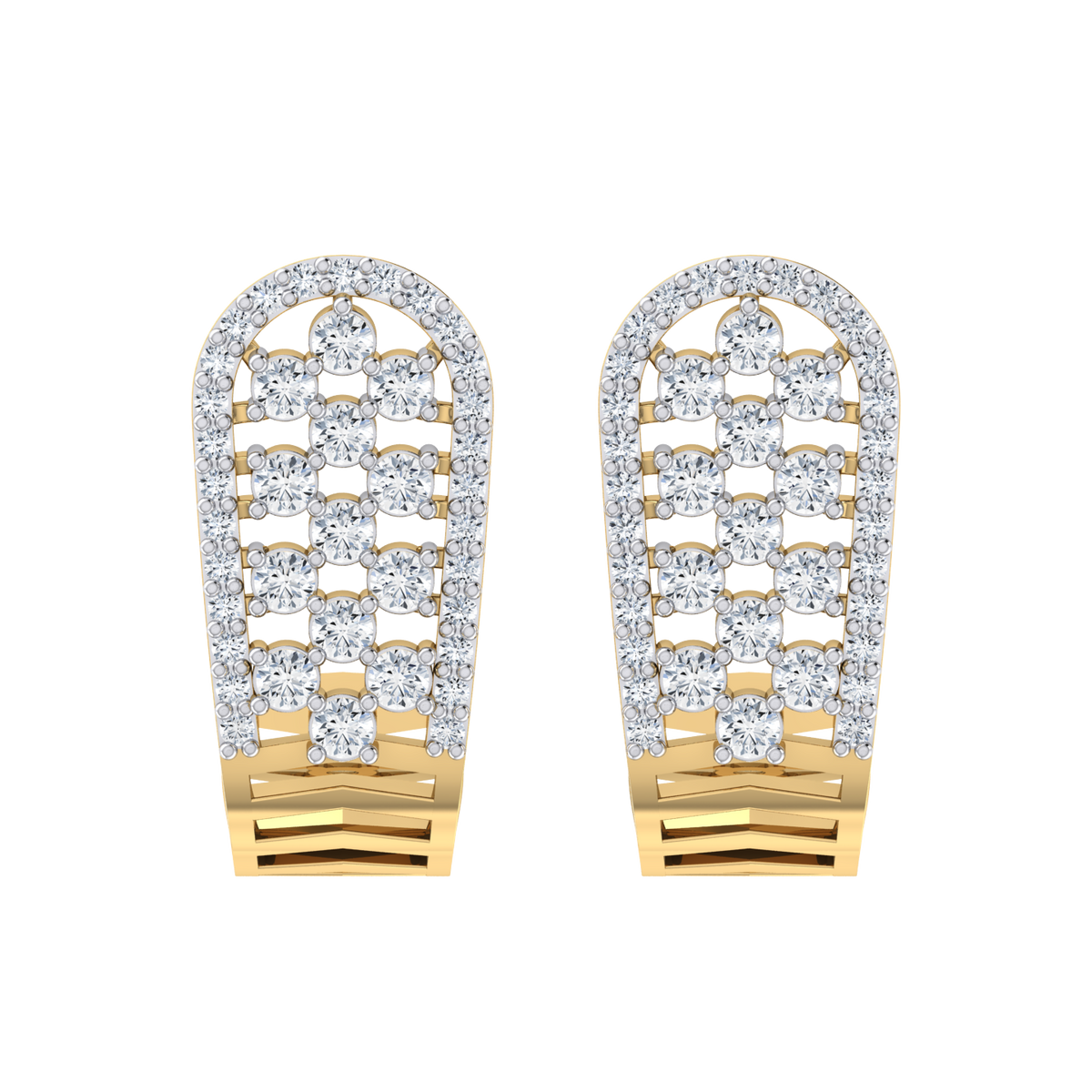Glittering Jewel Yellow Gold Diamond Earrings [yg]