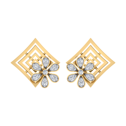 Sparkling Horizons Yellow Gold Diamond Earrings [yg]