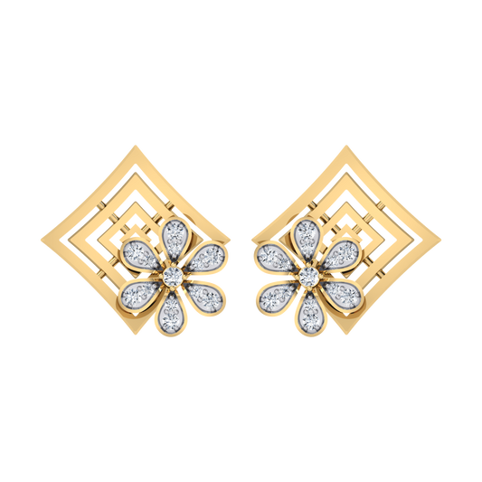 Sparkling Horizons Yellow Gold Diamond Earrings [yg]