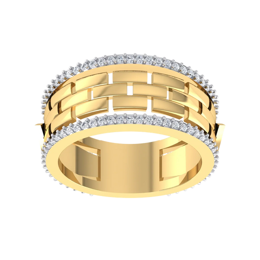 Exquisite Band Yellow Gold Diamond Ring [yg]