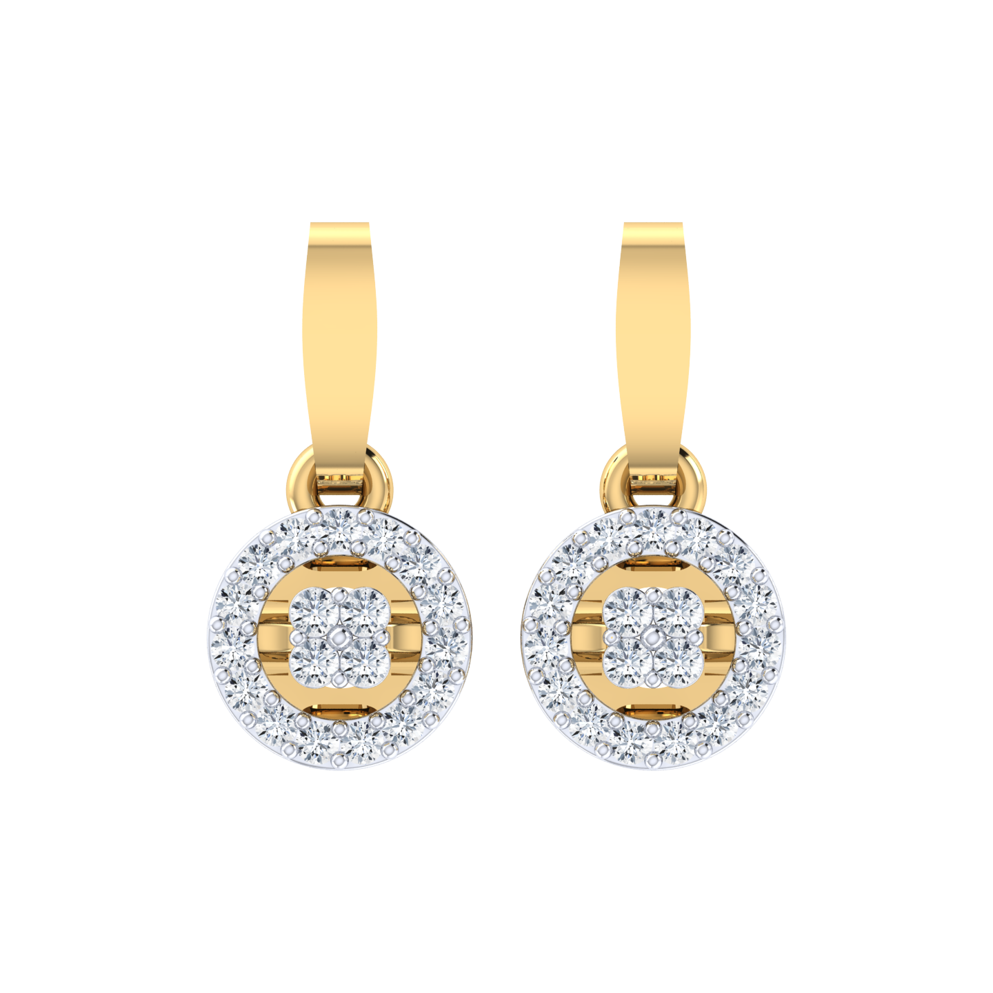Bling On Yellow Gold Diamond Earrings [yg]