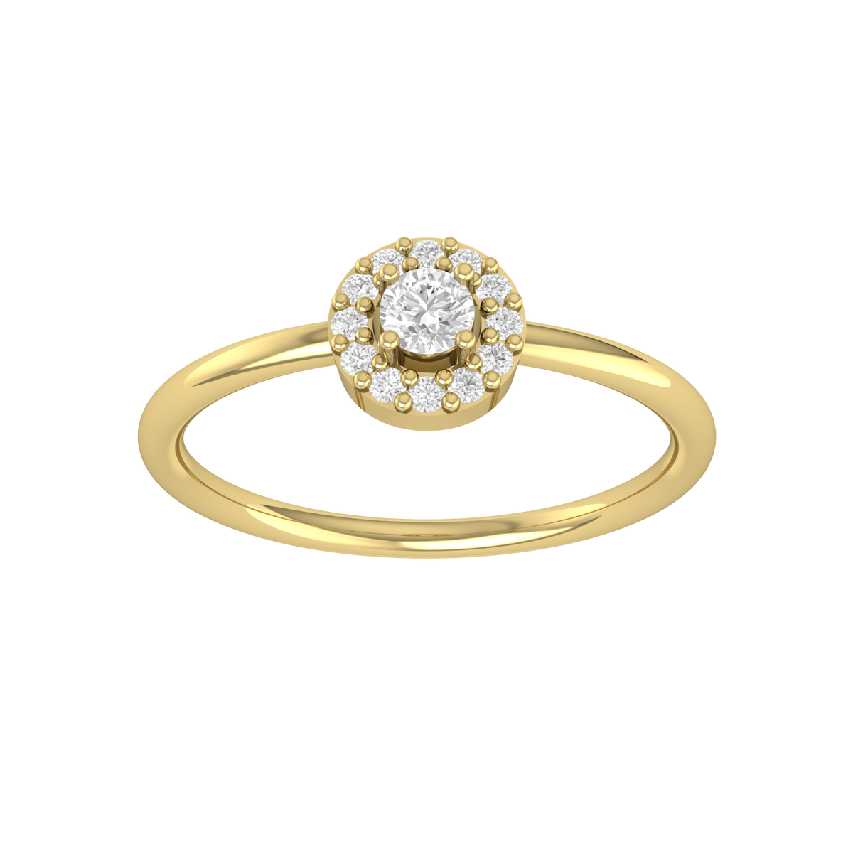 Lustrous Halo Yellow Gold Diamond Ring [yg]