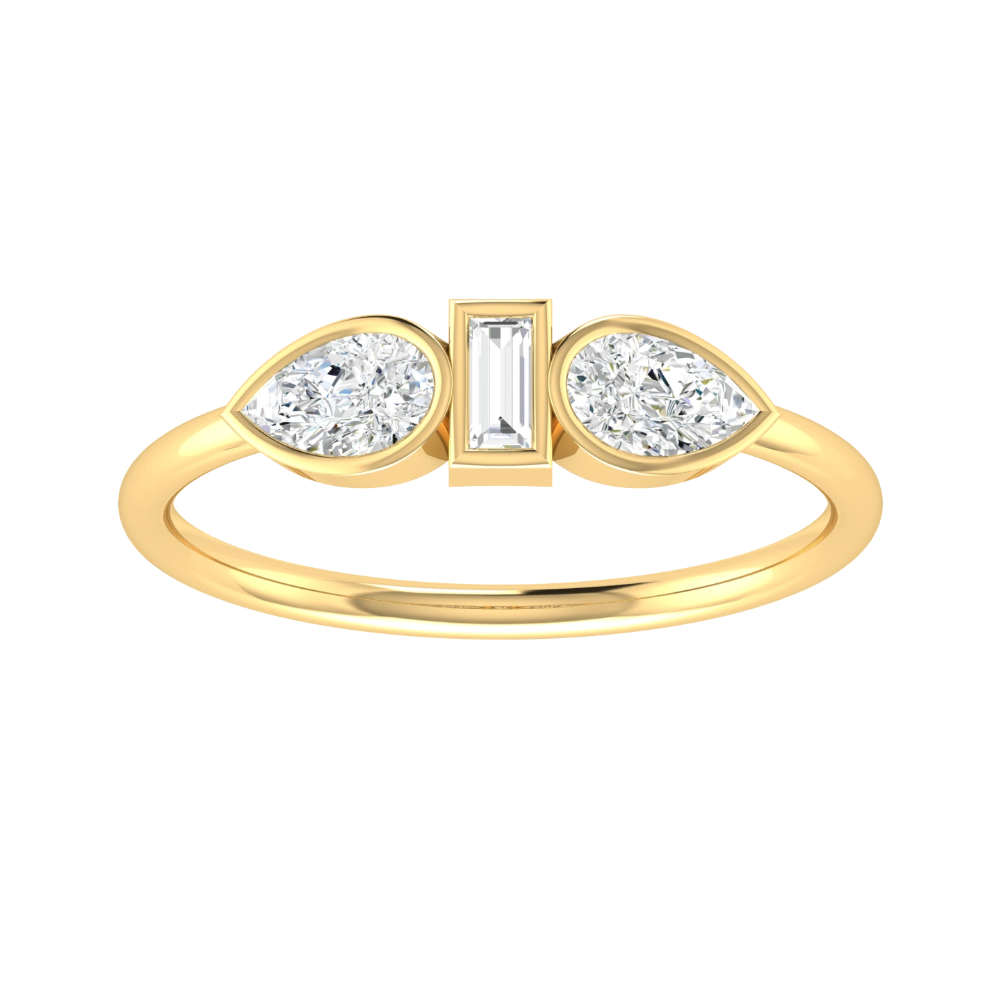 Glittering Gemfire Yellow Gold Diamond Ring [yg]