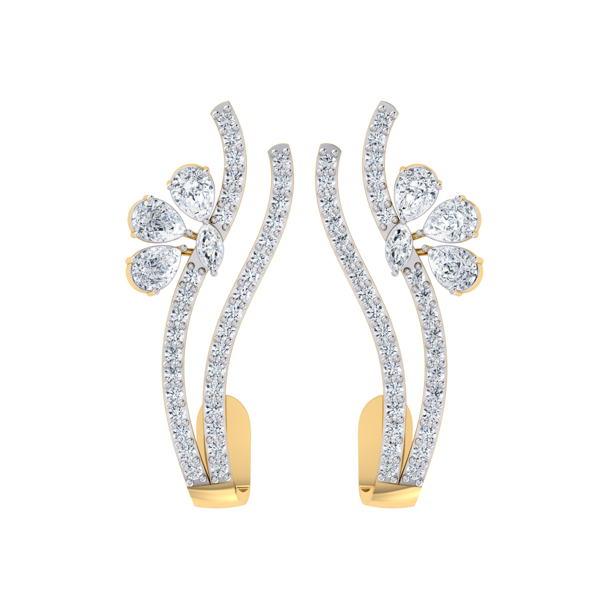 Sunshine Jewel Yellow Gold Diamond Earrings [yg]