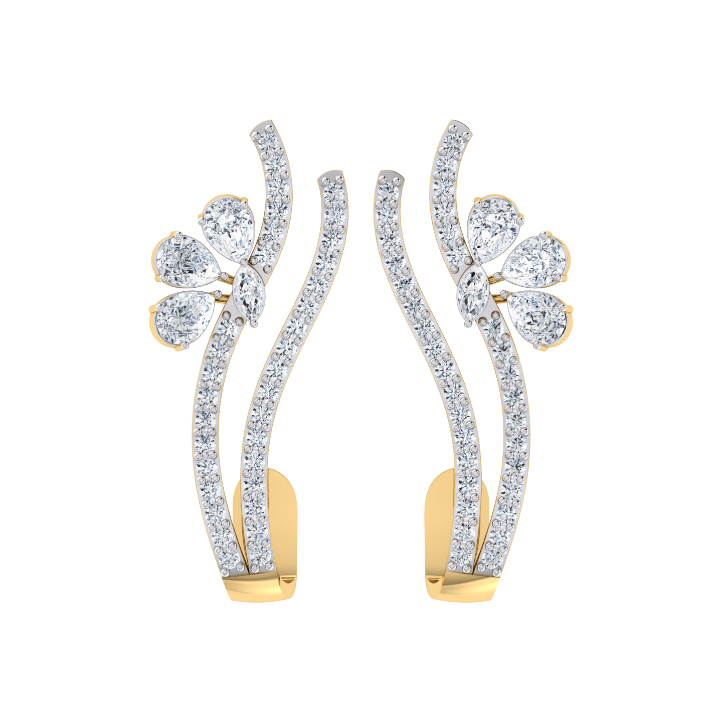 Sunshine Jewel Yellow Gold Diamond Earrings [yg]