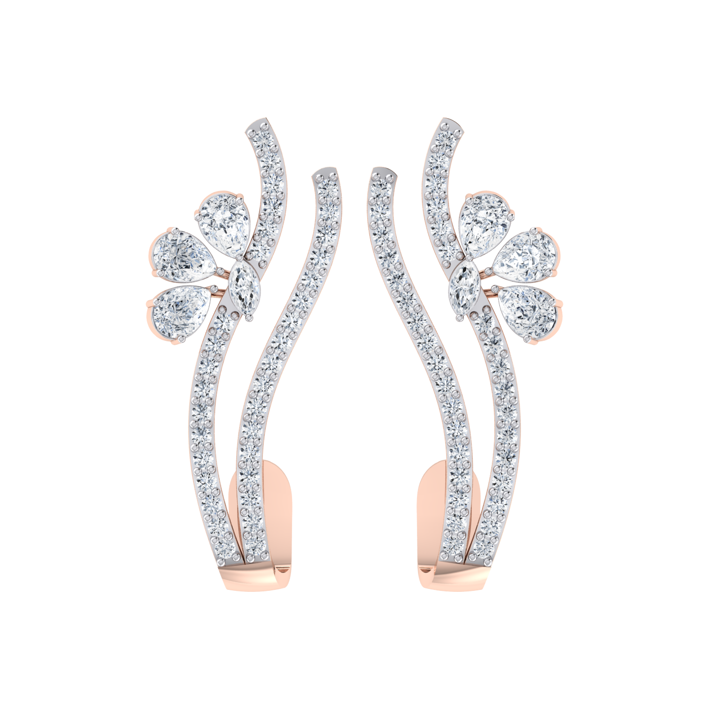 Sunshine Jewel Rose Gold Diamond Earrings [rg]