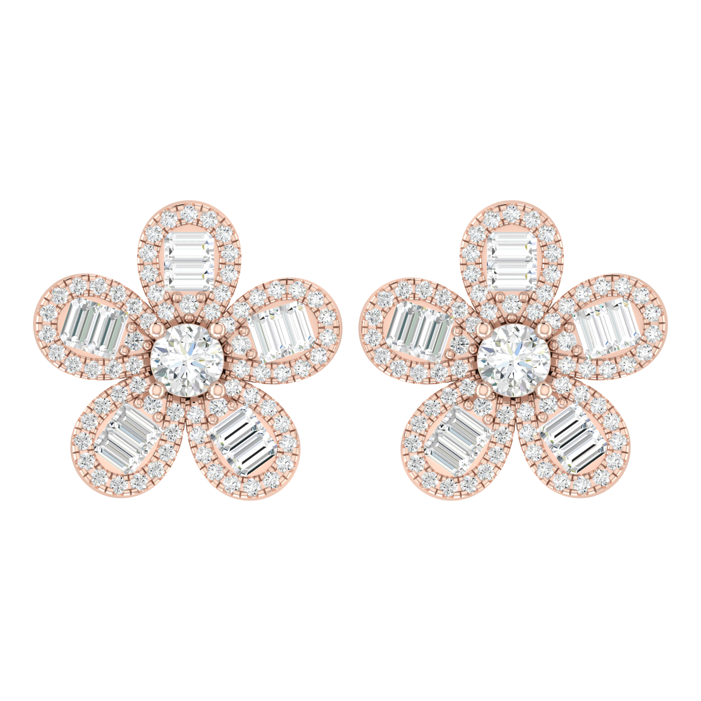 Cascade Spark Rose Gold Diamond Earrings [rg]