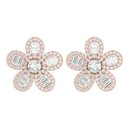 Cascade Spark Rose Gold Diamond Earrings [rg]