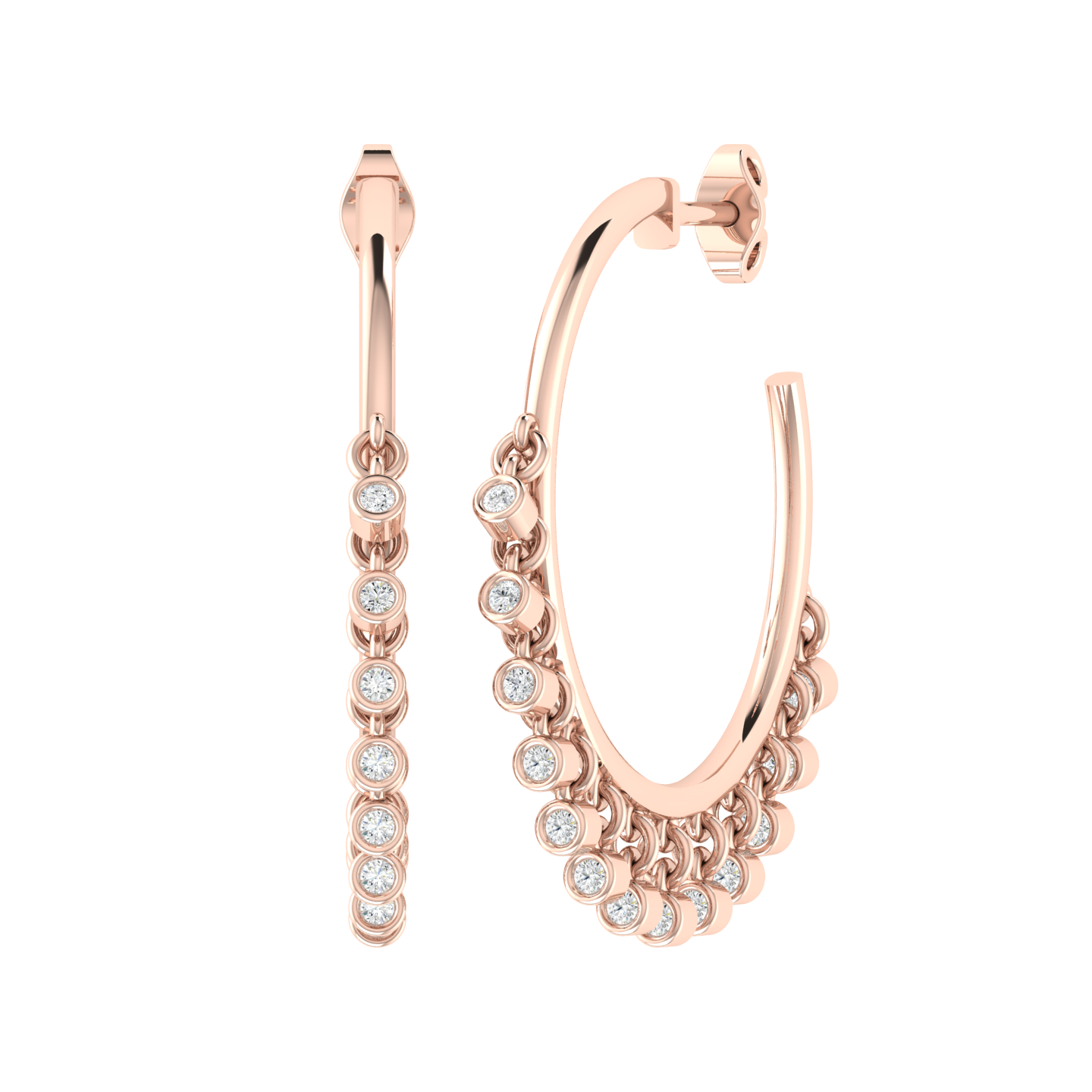 Crystal Knot Rose Gold Diamond Earrings [rg]