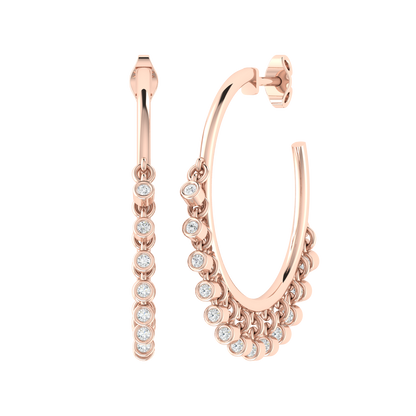 Crystal Knot Rose Gold Diamond Earrings [rg]