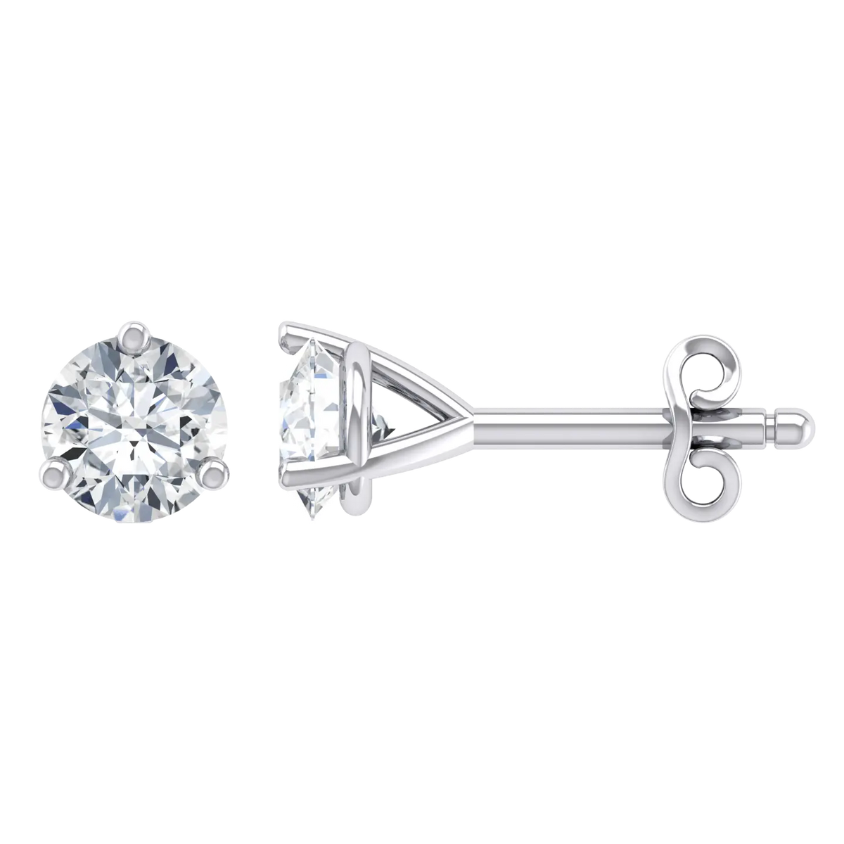 White Gold Diamond Earrings - Daylight 2cts [wg]