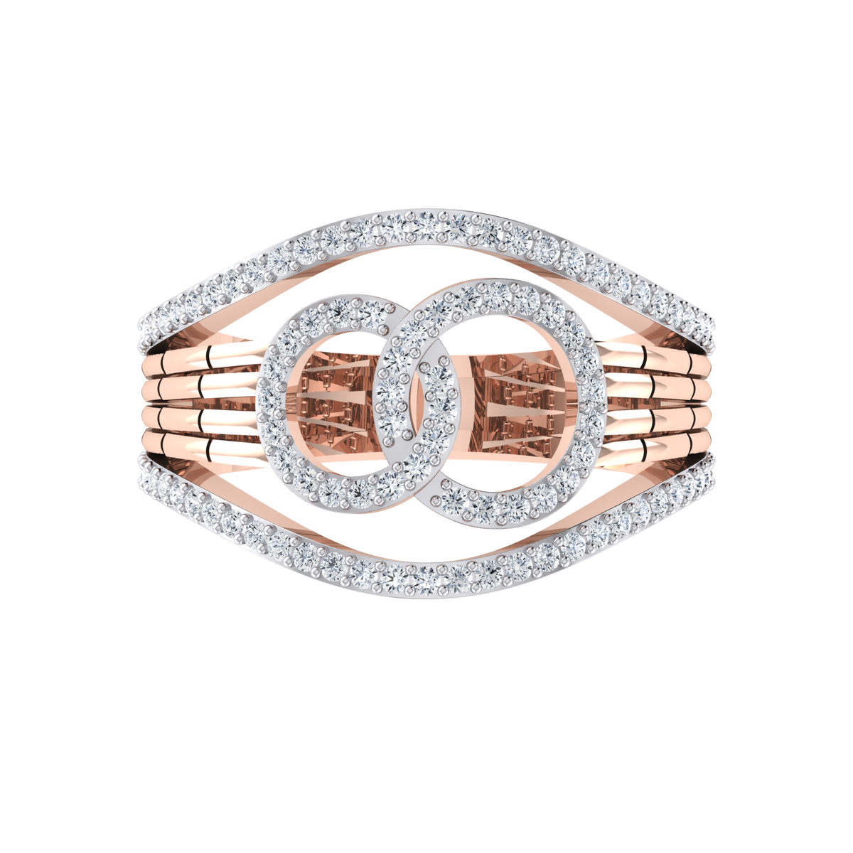 Rose Gold Lab Grown Diamond Ring - Dazzling Band [rg]