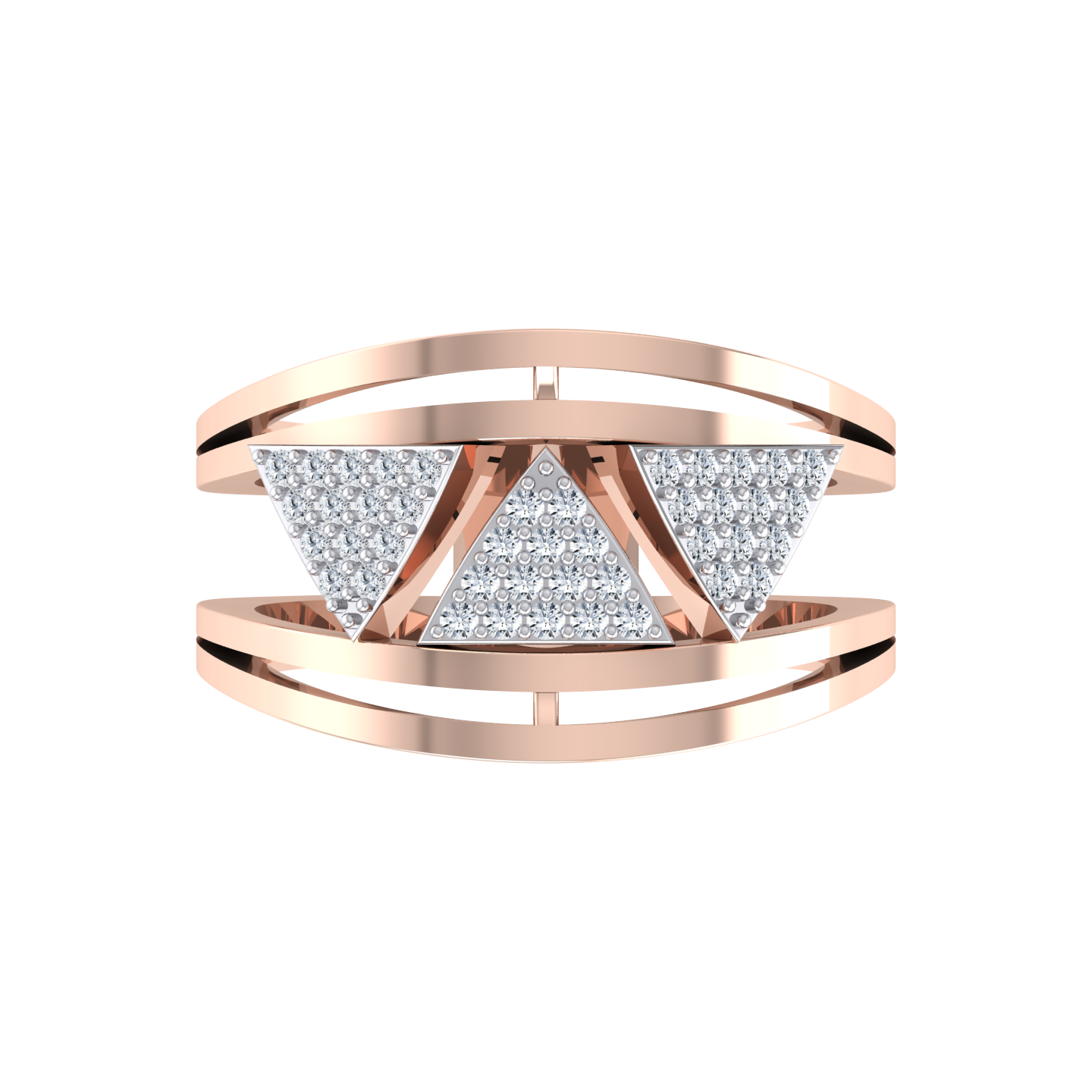 Rose Gold Lab Grown Diamond Ring - Coral Cascade  [rg]