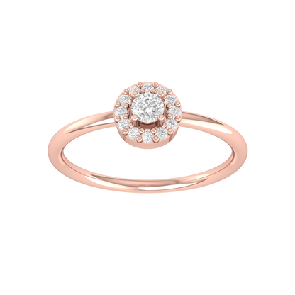 Lustrous Halo Rose Gold Diamond Ring [rg]