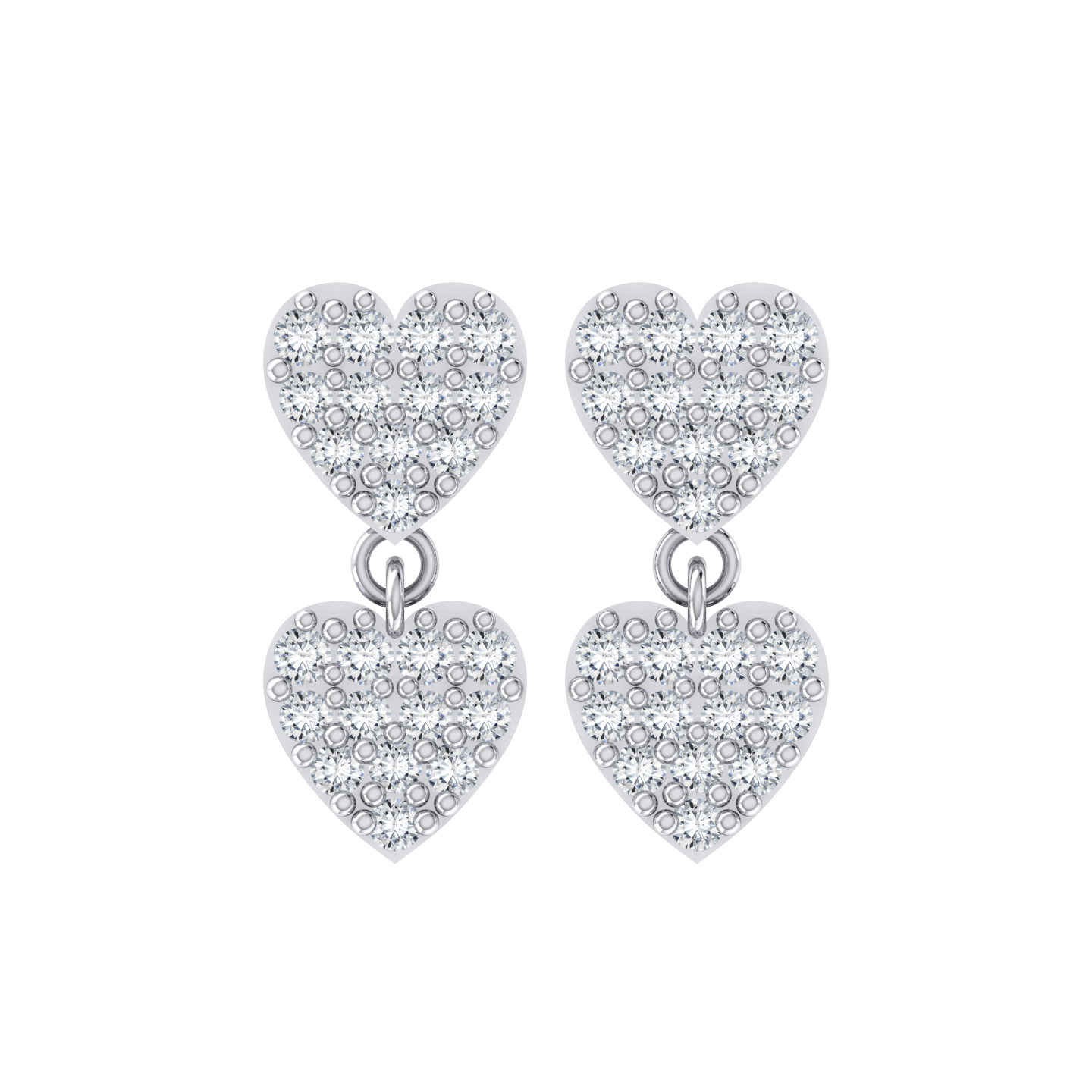 Forever Heart White Gold Diamond Earrings [wg]