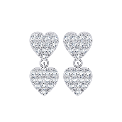 Forever Heart White Gold Diamond Earrings [wg]