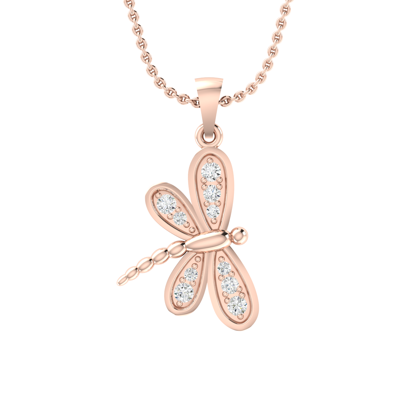 Sparkling Wings Rose Gold Diamond Pendant [rg]