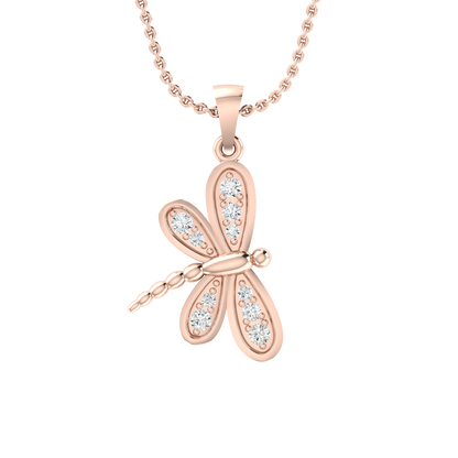 Sparkling Wings Rose Gold Diamond Pendant [rg]
