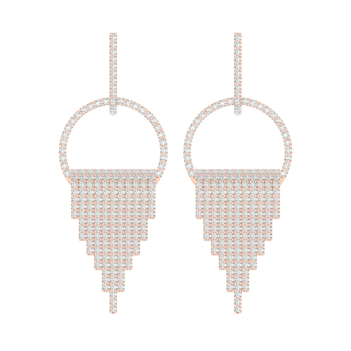 Luminous Frame Rose Gold Diamond Earrings [rg]