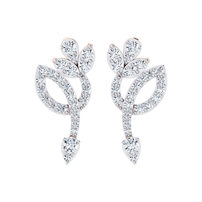 Floral Beauty Rose Gold Diamond Earrings [rg]