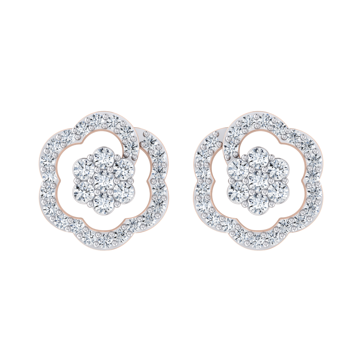The Desired Rose Gold Diamond Earrings [rg]
