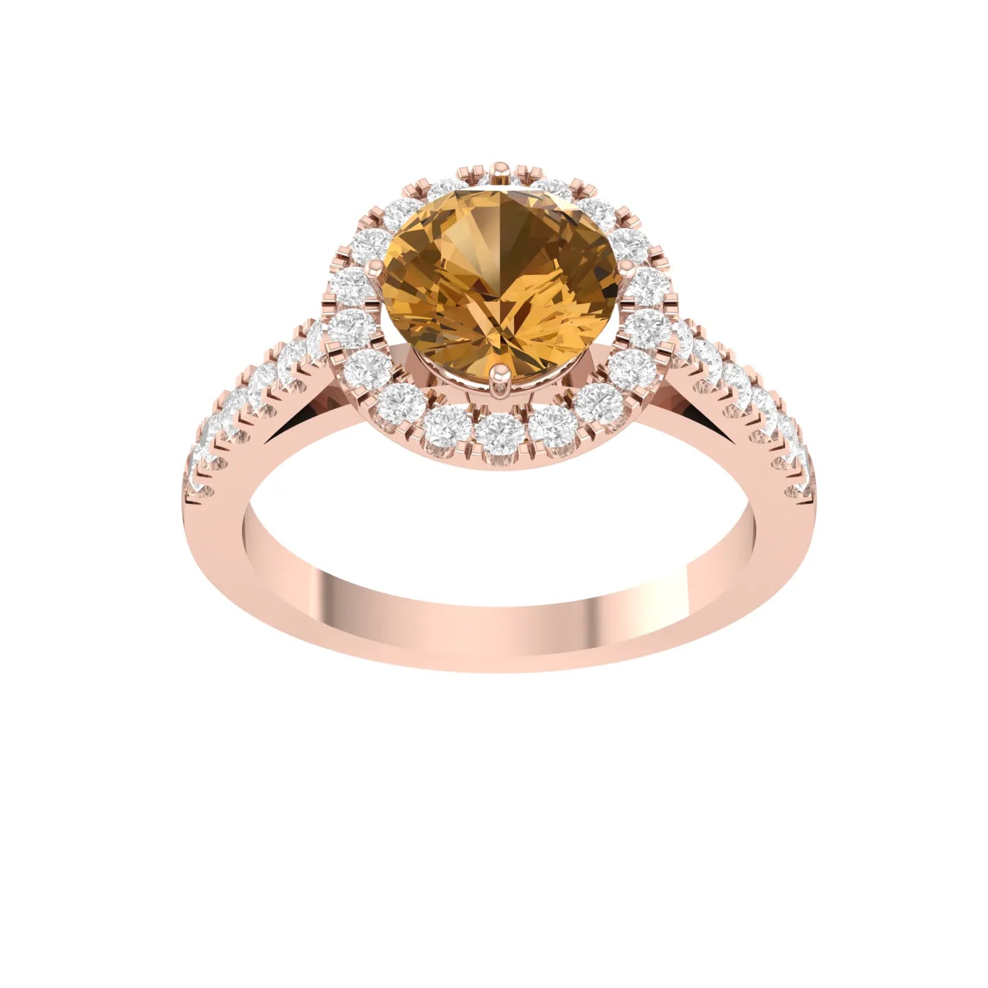 Rose Gold Lab Grown Diamond Ring - Amber Aura [rg]