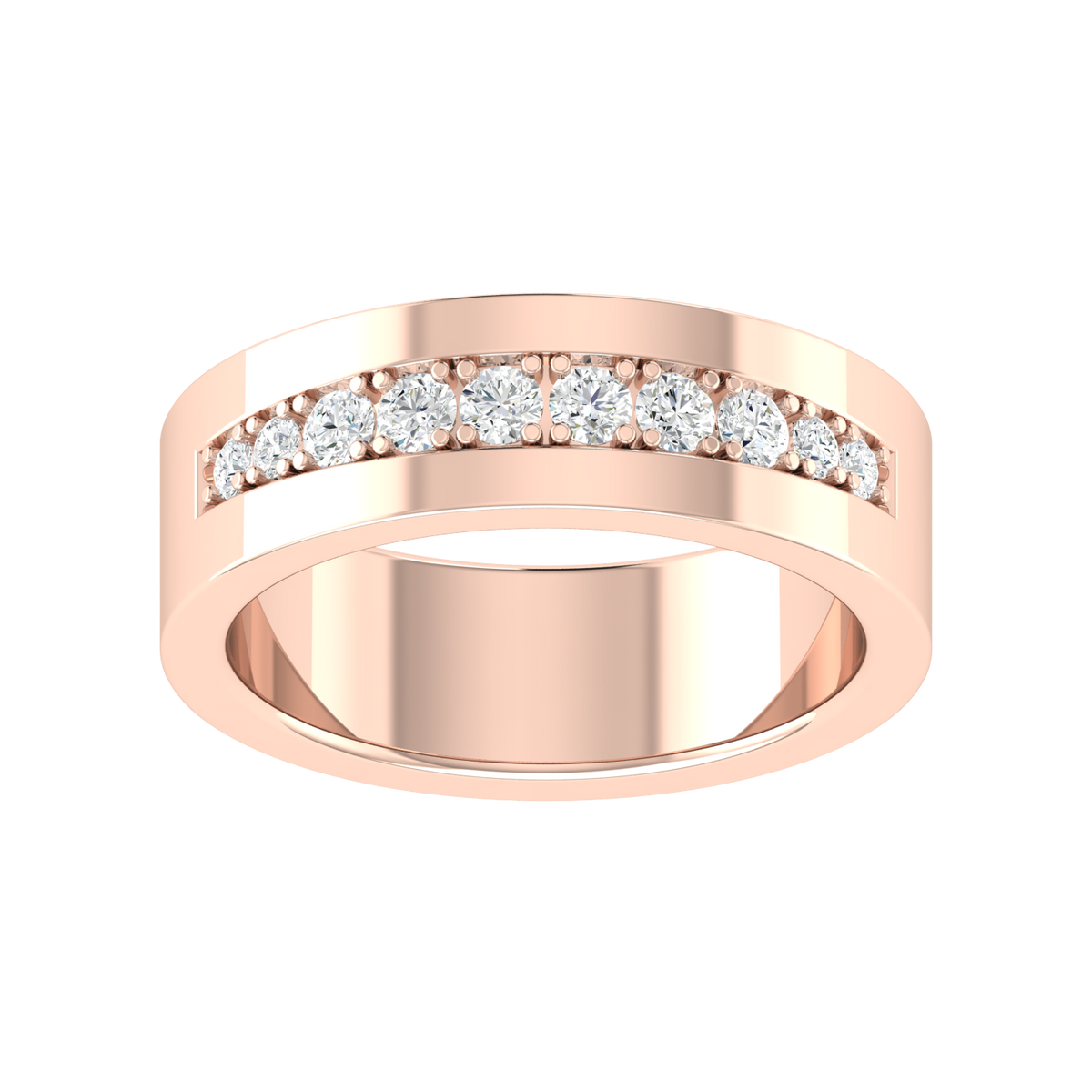 Halo Curve Rose Gold Diamond Ring [rg]