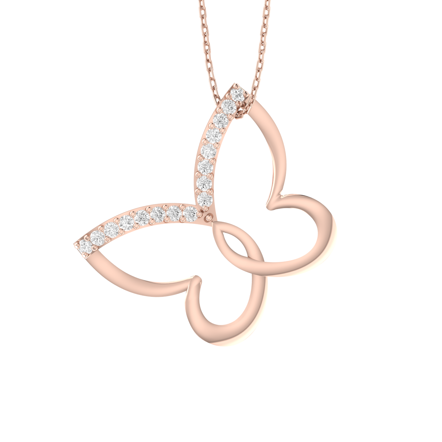 Radiant Monarch Rose Gold Diamond Pendant [rg]