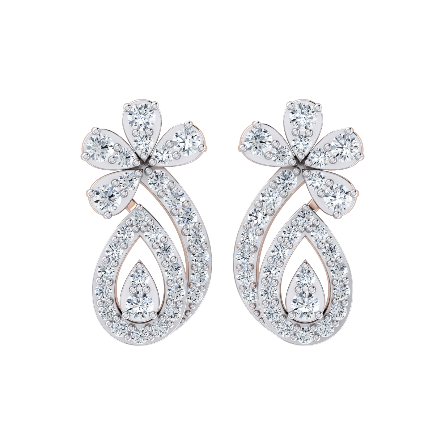 Glimmering Glamour Rose Gold Diamond Earrings [rg]