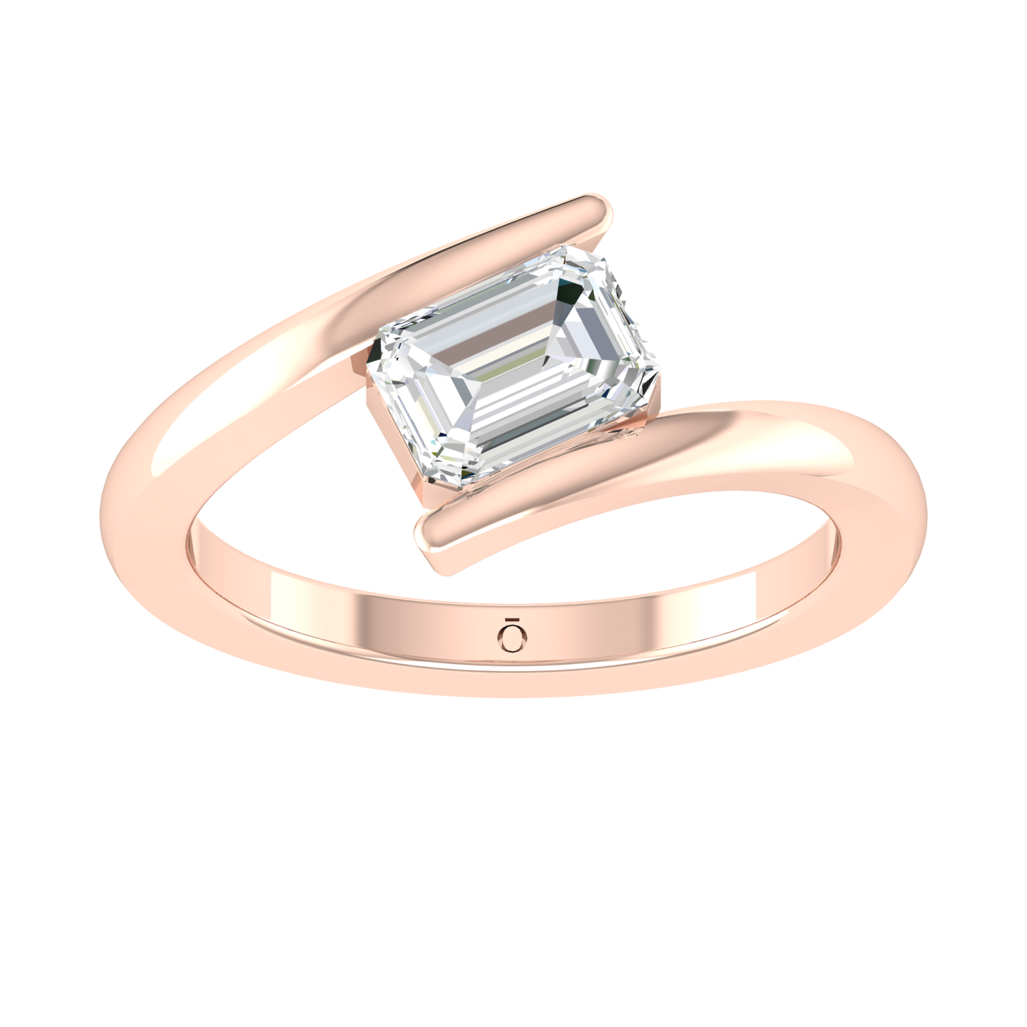 Rose Gold Lab Grown Diamond Ring - Emerald Grace [rg]