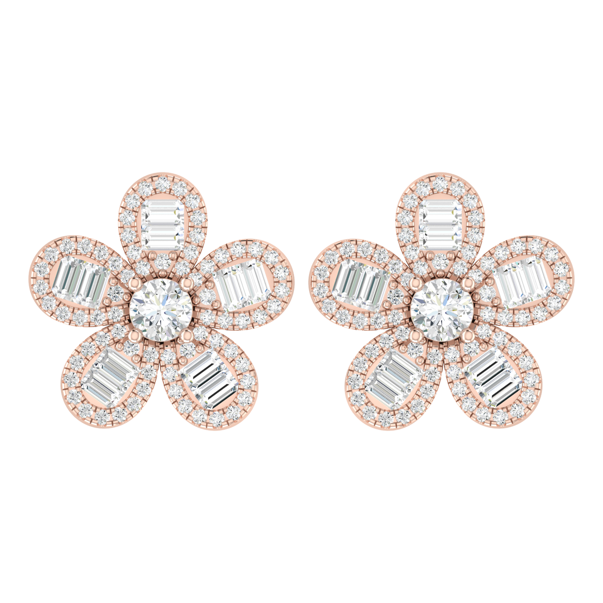 Cascade Spark Rose Gold Diamond Earrings [rg]