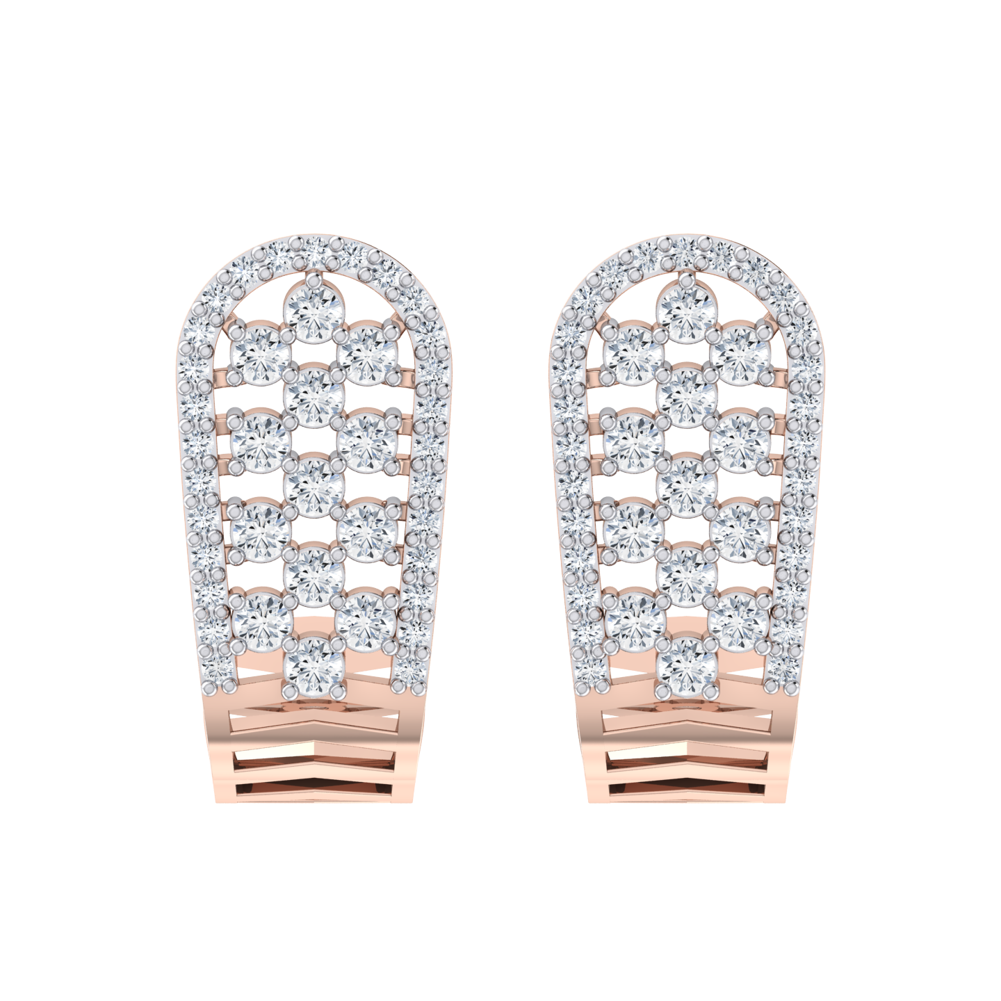 Glittering Jewel Rose Gold Diamond Earrings [rg]